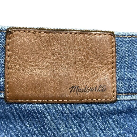 Madewell Stovepipe Denim Jeans Size 24P Raw Hem High‎ Waisted Medium Wash - Picture 6 of 10